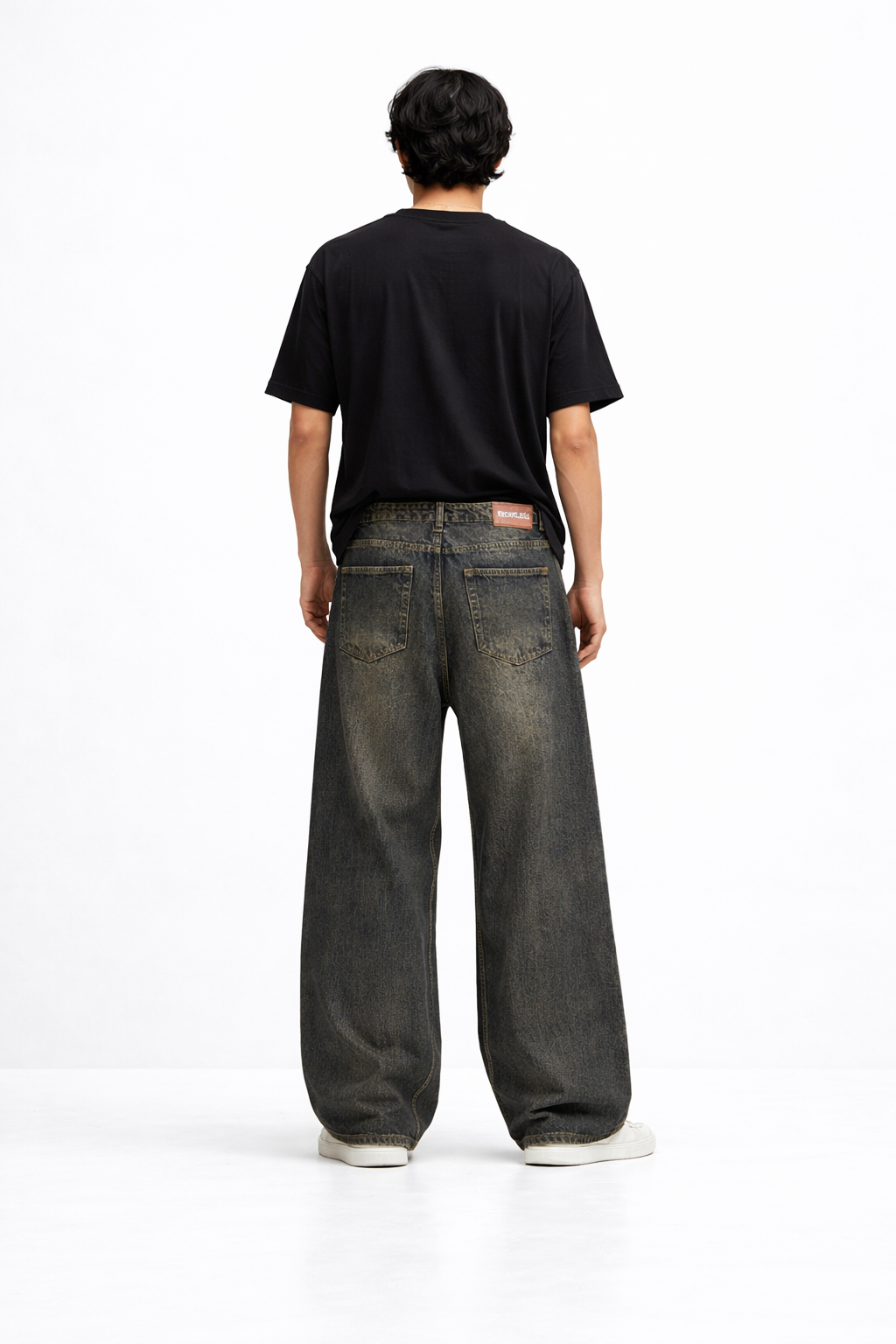 Reckkles Vintage Fade Wide-Leg Baggy Jeans