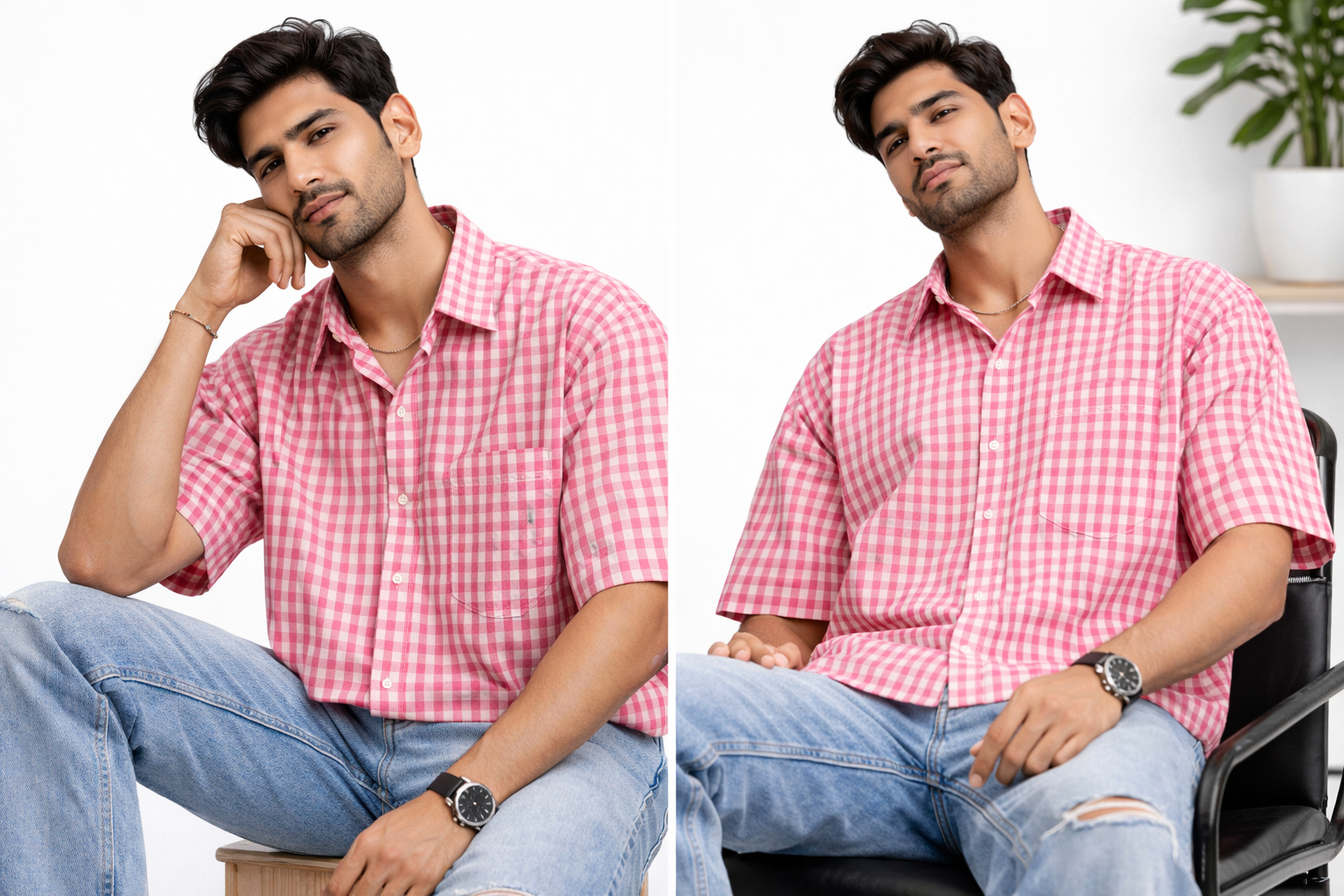 RECKKLESS Checked Oversized Shirt