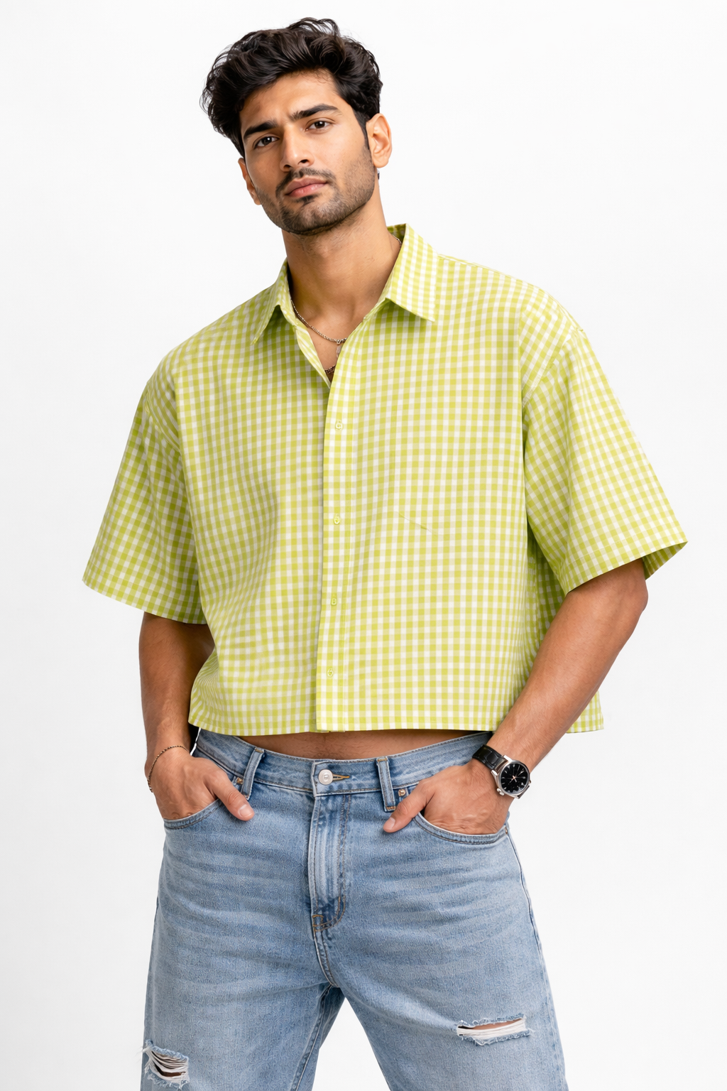 RECKKLESS Checked Oversized Shirt