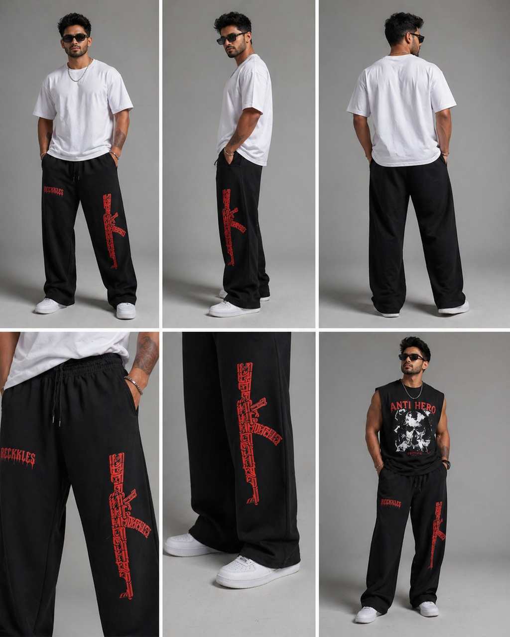 RECKKLESS Anti-Hero Baggy Track Pants