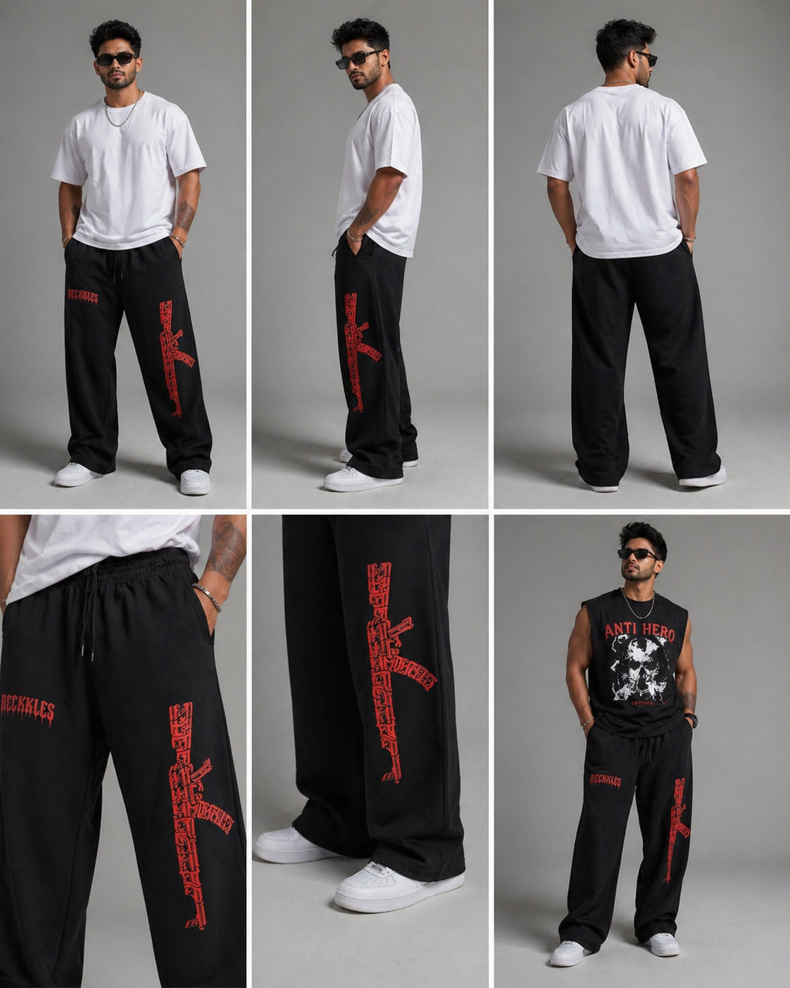 RECKKLESS Anti-Hero Baggy Track Pants