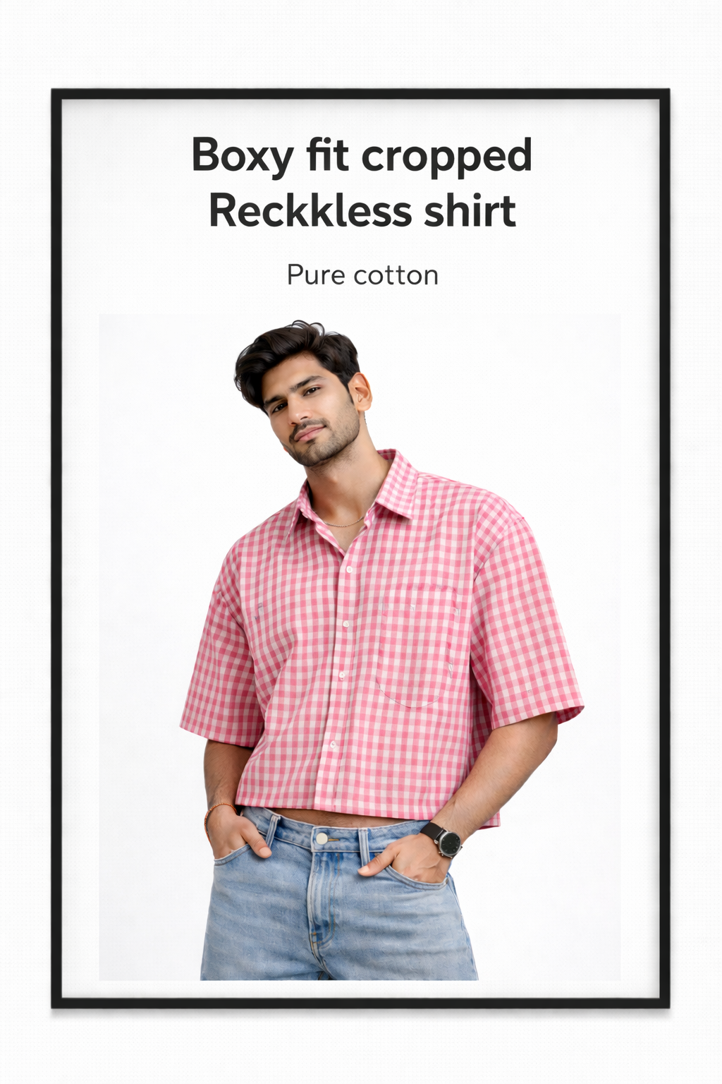 RECKKLESS Checked Oversized Shirt
